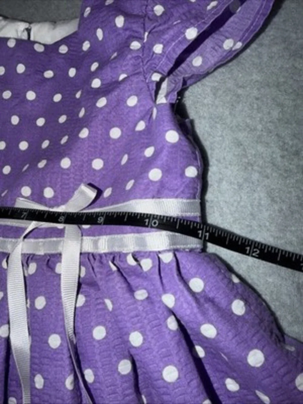 Handmade Dress Girls Purple Polka Dot Dress No Size, Measurements Posted